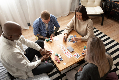 People playing board games